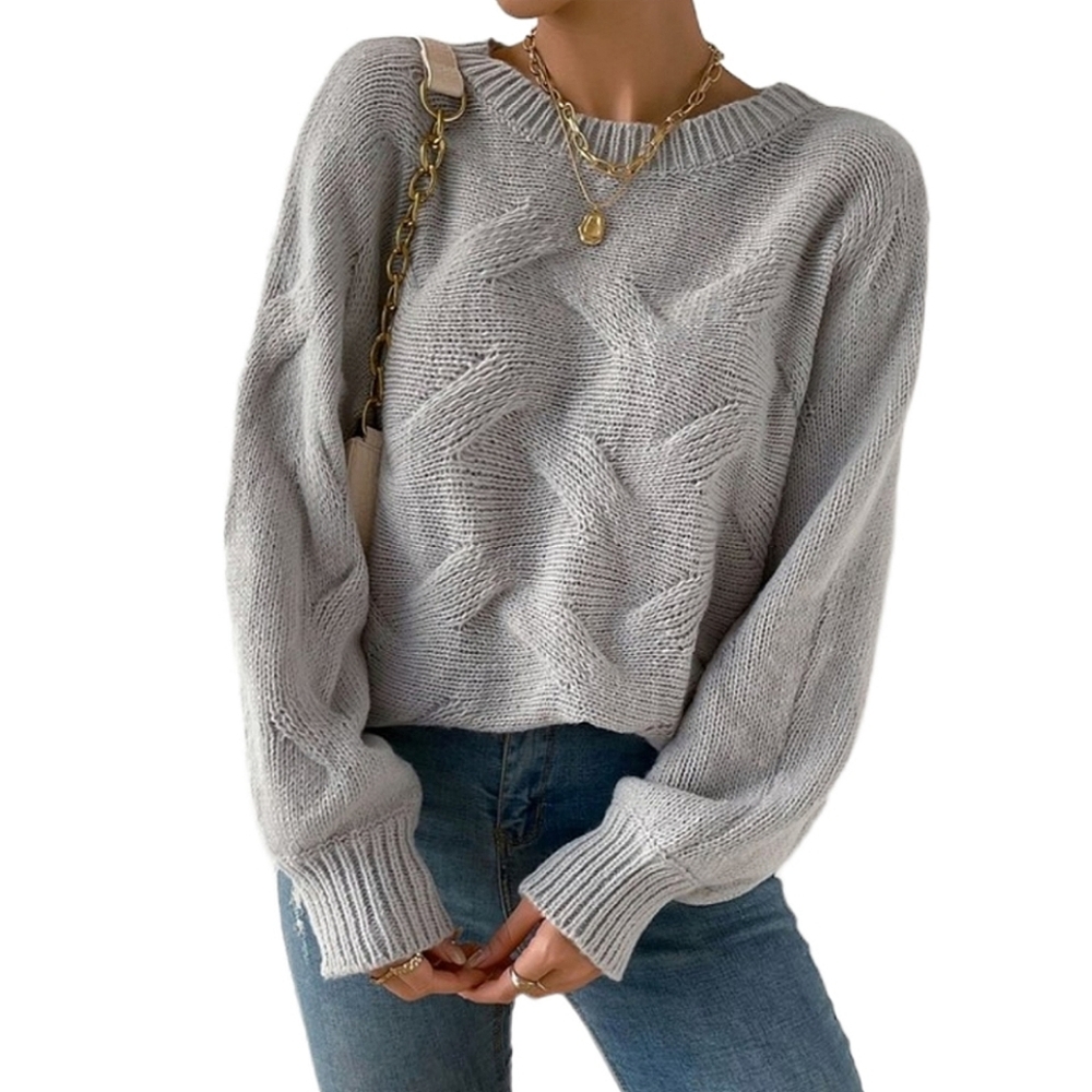 Classic Cross Loose Fit Lightweight Knit Gray Sweater - Picture 5 of 6